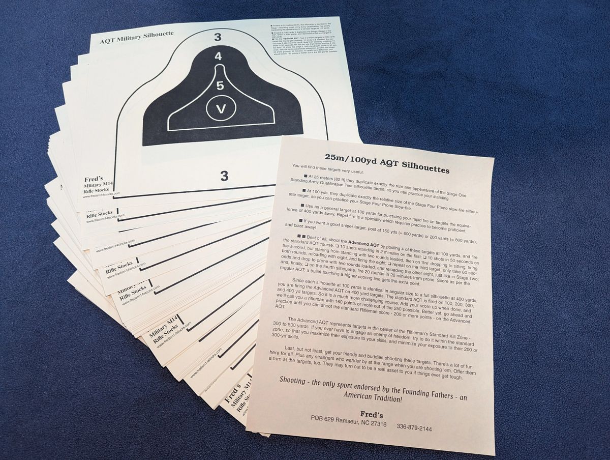 The 100-yard AQT Target, bundle of 100